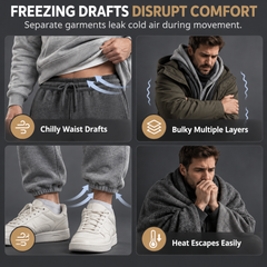 Men's Winter Tracksuit Set with Full-Zip Hoodie and Jogger Pants