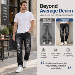 Men's Ripped Slim-Fit Distressed Denim Jeans
