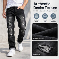 Men's Ripped Slim-Fit Distressed Denim Jeans