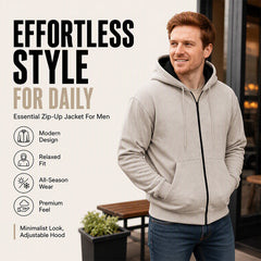 Men's Warm-Lined Full-Zip Hooded Sweatshirt