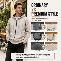 Men's Warm-Lined Full-Zip Hooded Sweatshirt