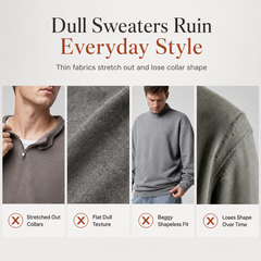 🧶 Refined Woven Texture, Easy Layered Comfort | Men's Casual Jacquard Knit Pullover