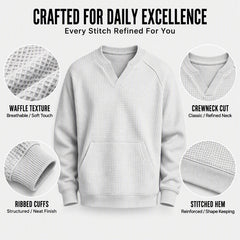 Men's Casual Waffle Knit Sweatshirt
