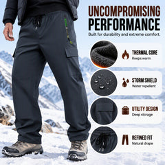 Men's Plush-Lined Waterproof Cargo Pants