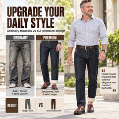 👖 Toasty Warmth, Clean Straight-Line Fit | Men's Winter Straight Fit Thermal Jeans