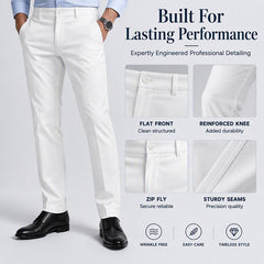 👖 Tailored Streamlined Look, Comfortable Mid-Rise Fit | Men's Slim-Fit Mid-Rise Suit Pants