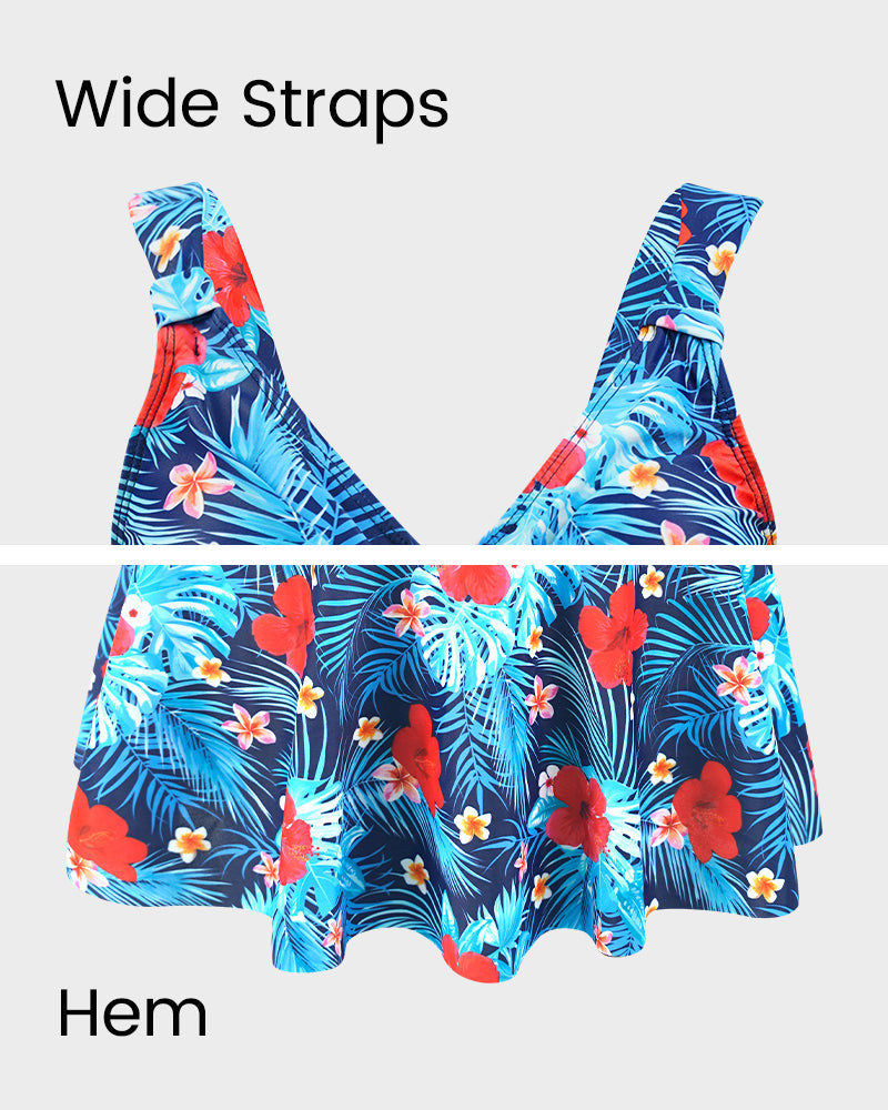 Floral Print One-Piece Swim Dress - view 14