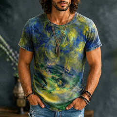 Vintage Tie Dye Hippie Art Print Casual T-shirt