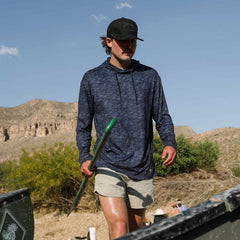 Performance Hoodie - Marsh Camo - Navy