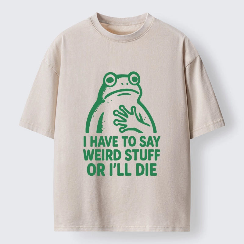 Tokyo-Tiger Weird Frog Funny Meme Washed T-Shirt