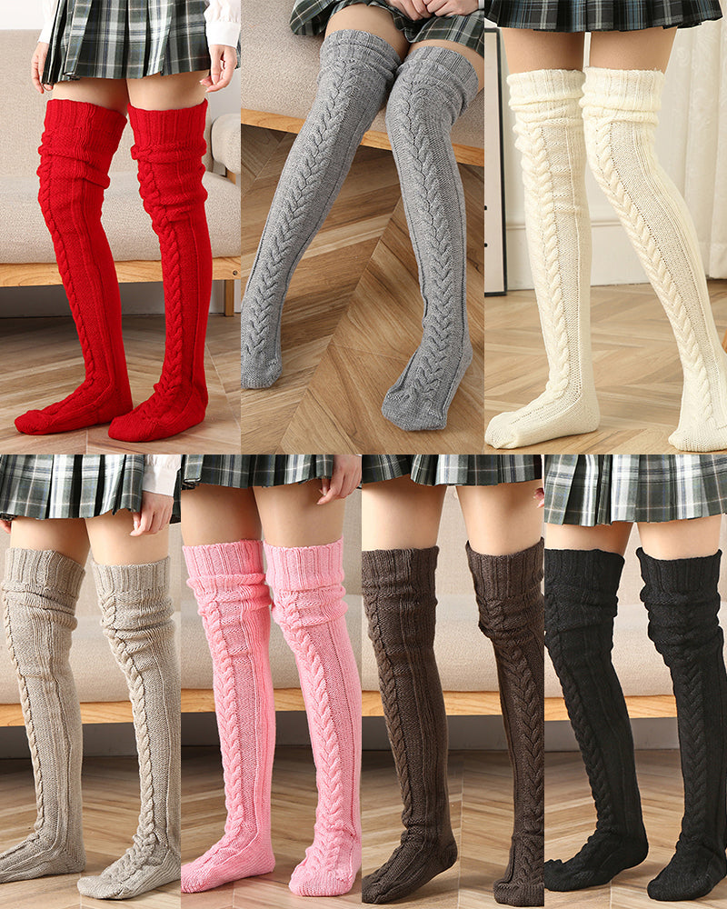 Warm Cable Knit Over-Knee Socks - view 15