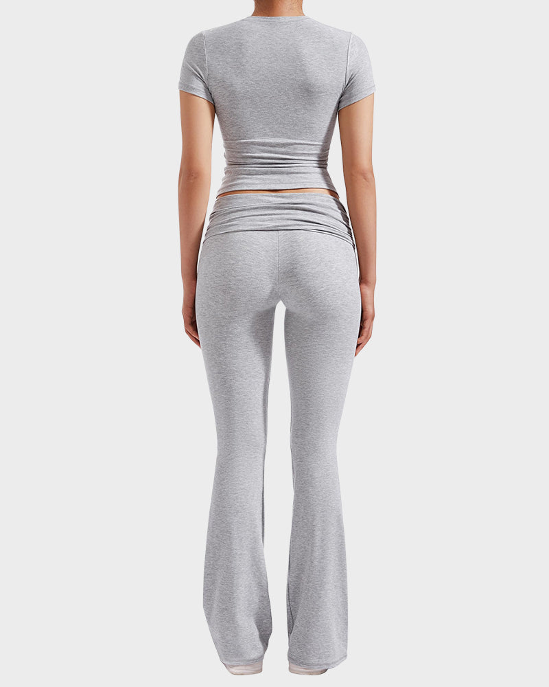 Women's 2-Piece Lounge Set: Tops & Flare Pants - view 4