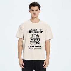Tokyo-Tiger Life Is Soup I Am Fork Washed T-Shirt