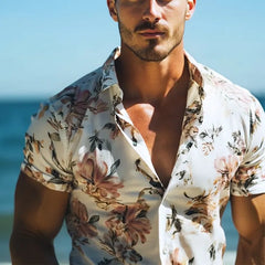 [24-hour shipping out]Men's Retro Casual Beach Hawaiian Floral Lapel Short Sleeve Shirt MTA2212D6TO