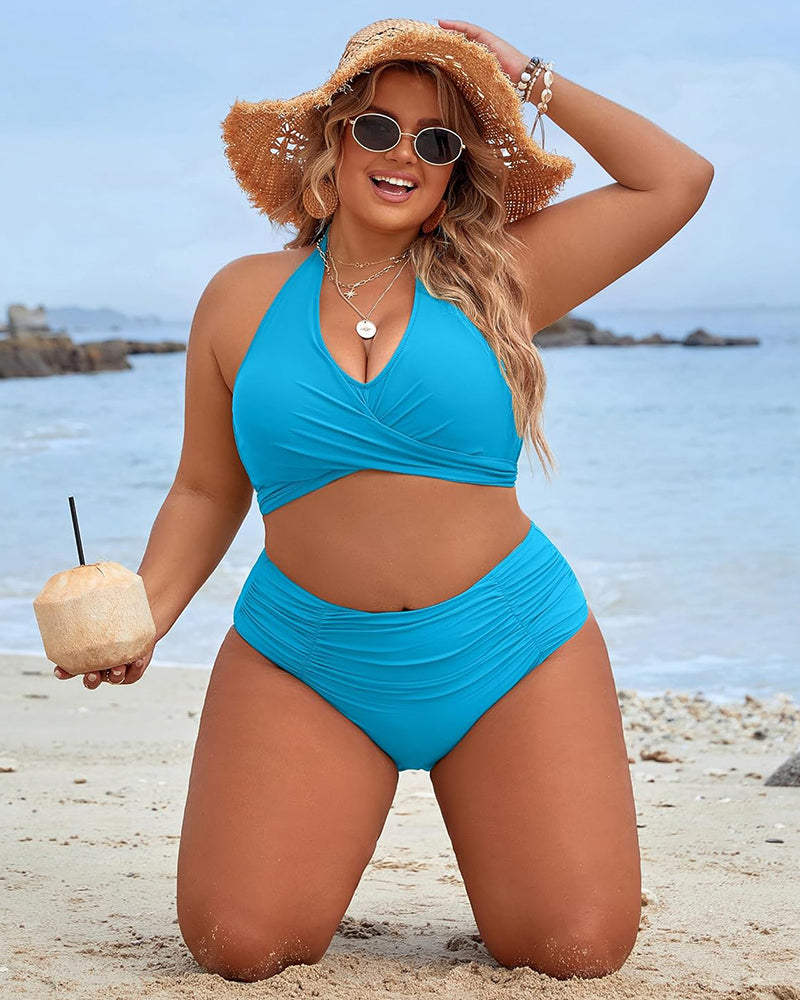 Tummy Control Bathing Suits Modest High Waisted Bikini Sets - view 7
