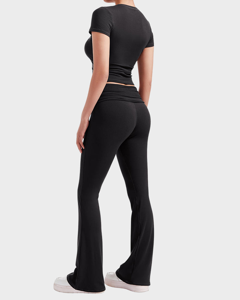 Women's 2-Piece Lounge Set: Tops & Flare Pants - view 9