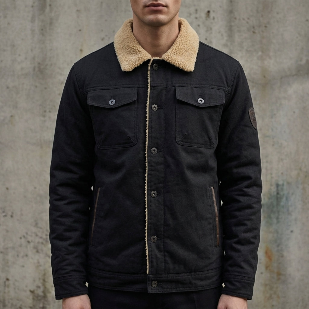 Cotton Spoleto Sherpa Lined Bomber Jacket