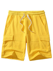 Men's Cotton Pocket Leisure Beach Cargo Sweatpant Sports Shorts