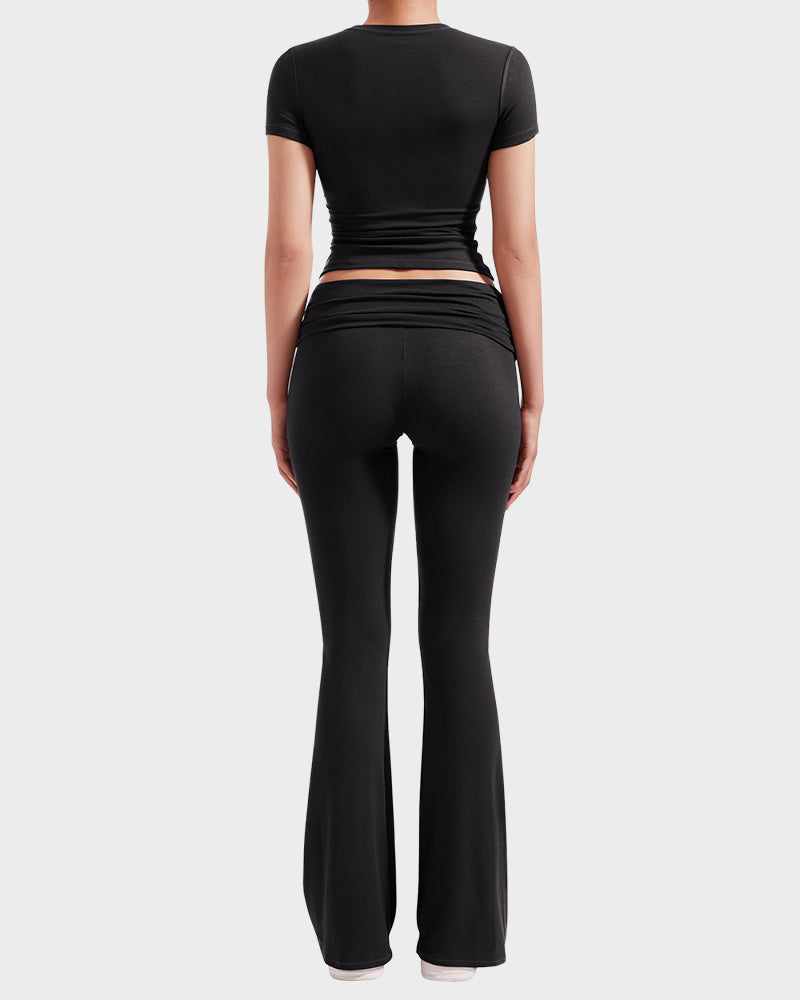 Women's 2-Piece Lounge Set: Tops & Flare Pants - view 10