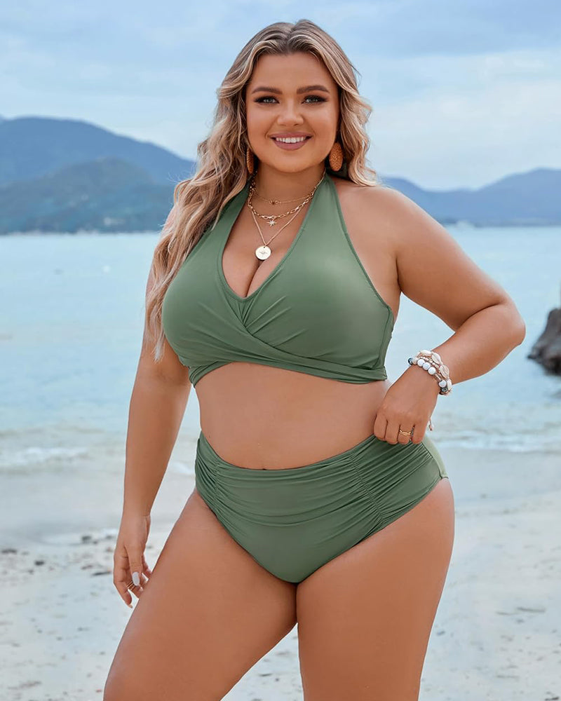 Tummy Control Bathing Suits Modest High Waisted Bikini Sets - view 16