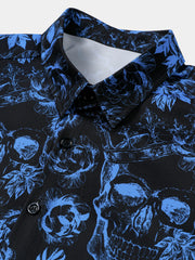 Men’s Summer Holiday Skull Graphic Short Sleeve Shirt