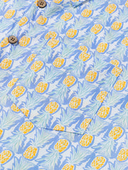 Men’s Casual Pineapple Print Short Sleeve Breathable Beach Shirt