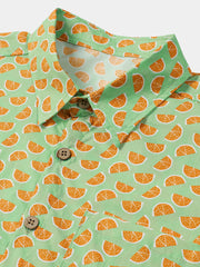 Men’s Cool Summer Beach Fruit Print Short Sleeve Shirt