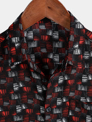 Men's Red Casual Summer Holiday Retro Short Sleeve Shirt