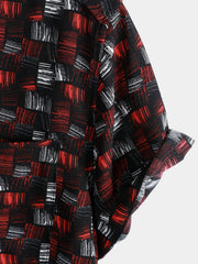 Men's Red Casual Summer Holiday Retro Short Sleeve Shirt