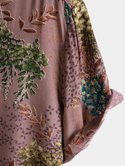 Men's Retro Print Summer Rayon Short Sleeve Shirt