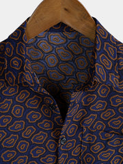 Men's Abstract Print Resort Short Sleeve Pocket Shirt