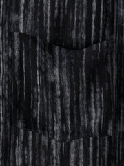 Men's Breathable Short Sleeve Pocket Black Striped Shirt