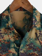 Men's Rayon Summer Retro Floral Short Sleeve Shirt