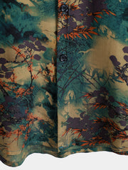 Men's Rayon Summer Retro Floral Short Sleeve Shirt