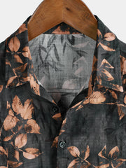 Men's Retro Floral Print Breathable Short Sleeve Holiday Shirt