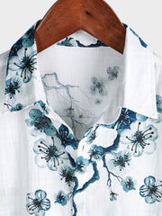 Men's Blossom Summer Button Up Short Sleeve Shirt
