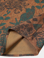 Men's Vintage Floral Print Casual Holiday Short Sleeve Shirt