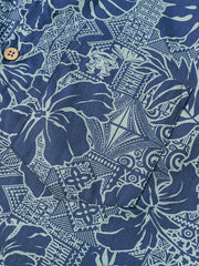 Men's Breathable Short Sleeve Tropical Botanical Cotton Shirt
