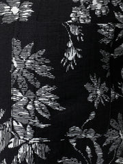 Men's Black Tropical Floral Print Casual Hawaiian Shirt