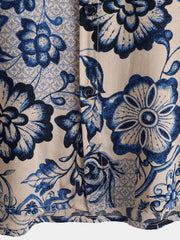 Men's Hawaiian Floral Summer Beach Short Sleeve Shirt