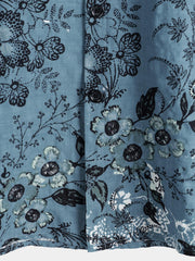 Men's Floral Print Vacation Short Sleeve Blue Shirt