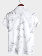 Men's Stylish Floral Print Short Sleeve Shirt