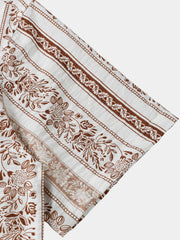 Men's Vintage Ethnic Print Short Sleeve Shirt