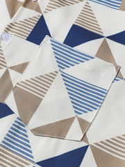 Men’s Geometric Triangle Print Short Sleeve Shirt