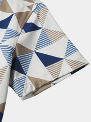 Men’s Geometric Triangle Print Short Sleeve Shirt