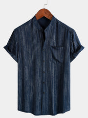 Men’s Lightweight Breathable Textured Short Sleeve Casual Shirt