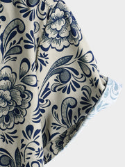 Men's Floral Holiday Short Sleeve Casual Shirt