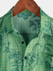 Men's Floral Print Breathable Short Sleeve Hawaiian Shirt