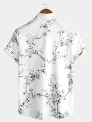 Men's Floral White Beach Hawaiian Shirt