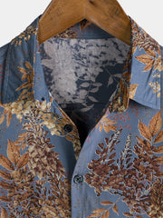 Men's Retro Print Rayon Short Sleeve Summer Shirt